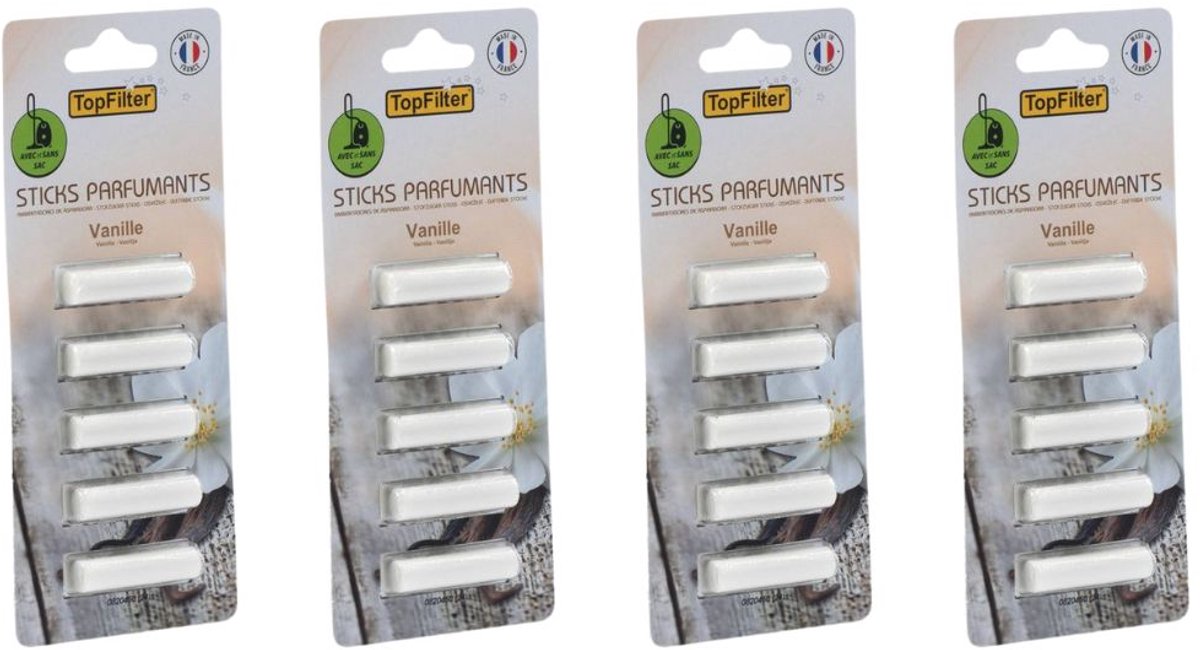 Set van 20 geursticks voor stofzuiger met vanillegeur TopFilter