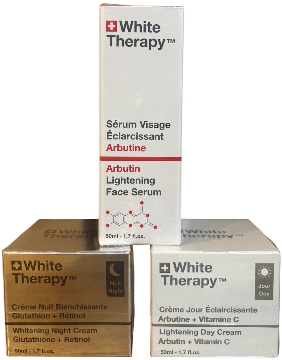 White Therapy ARBUTIN Promo Pack – Dagcrème, Nachtcrème & ARBUTIN Serum