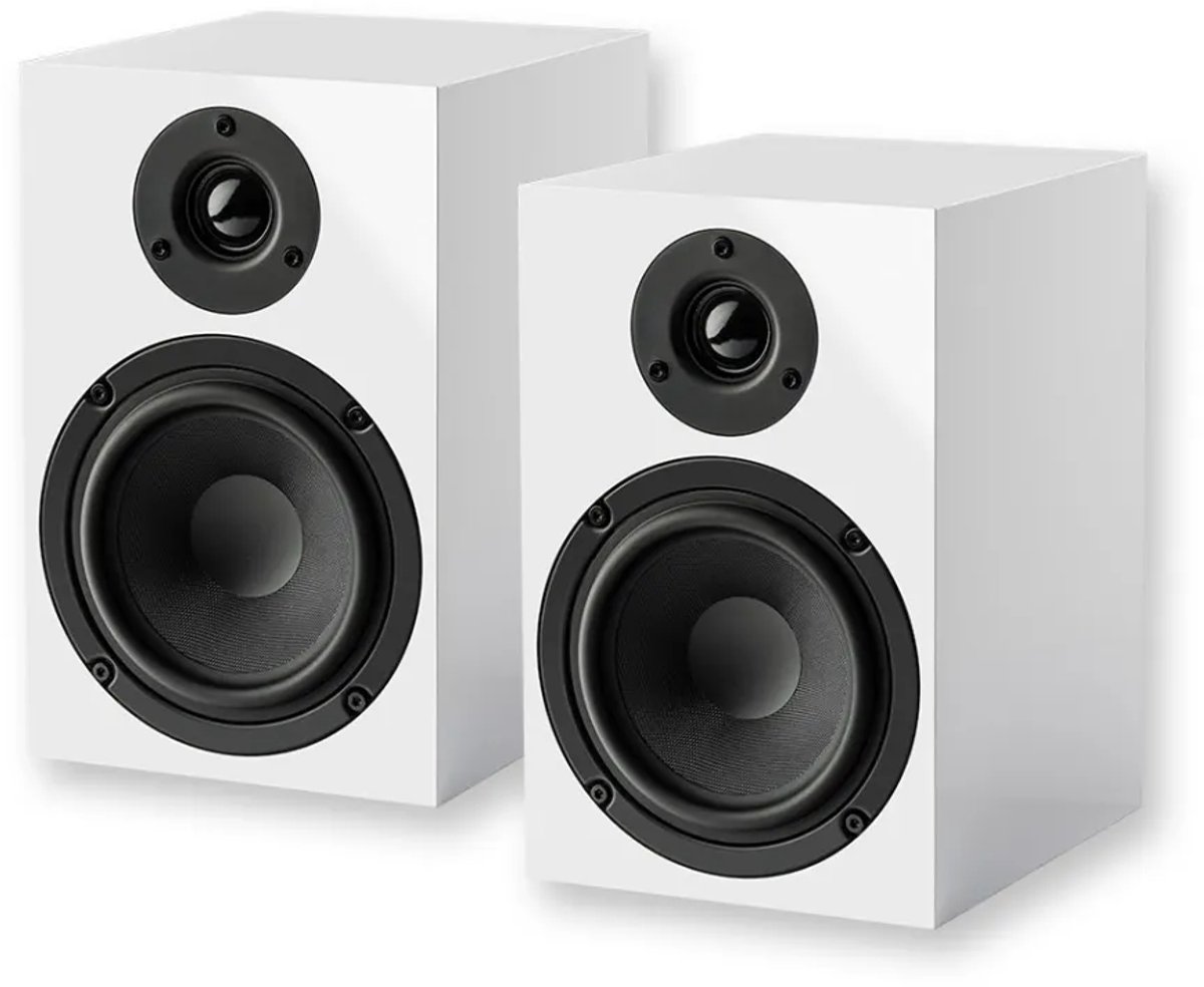 Pro-Ject Speaker Box 5E Boekenplank speakers - HiFi geluidskwaliteit – Compact ontwerp – Duurzaam MDF - Pianolak Wit
