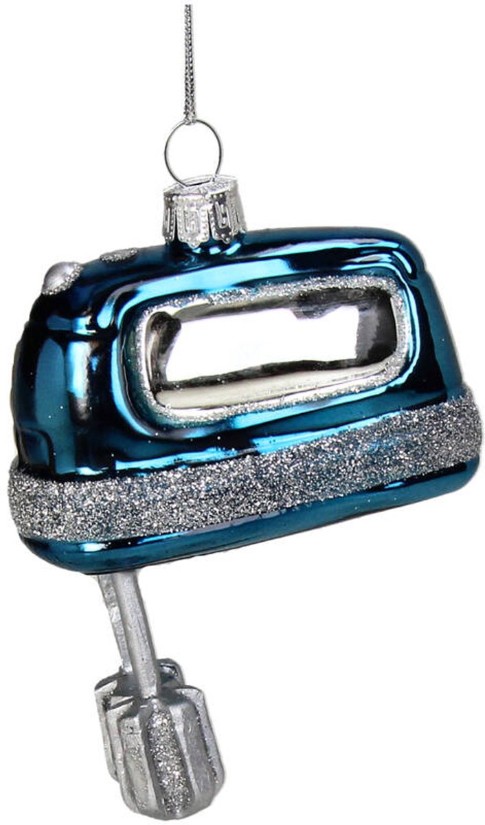 HD Collection Glazen kerstornament kerst hanger Mixer 9.8 cm blauw
