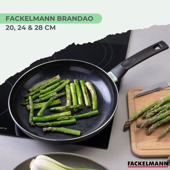 Fackelmann 9429550 Pfannen-Set, 2-teilig, antihaftbeschichtet, Keramikbeschichtung, 20, 24 und 28 cm, ohne PFAS, Pfanne ohne PFAS, Alu-Pfanne, Allherdpfanne, Induktionspfanne, Aluminium, Schwarz, Grün