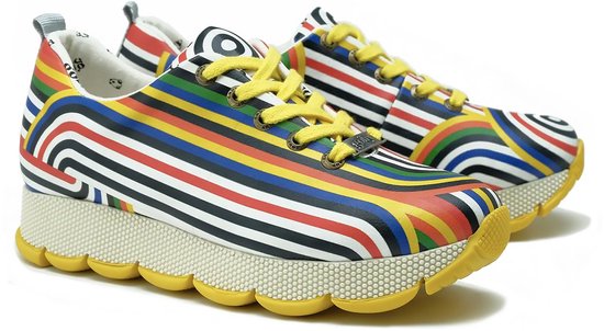 GOBY Gestreept Sneakers - Chaussures – Handgemaakt – Premium Qualité – Taille 37