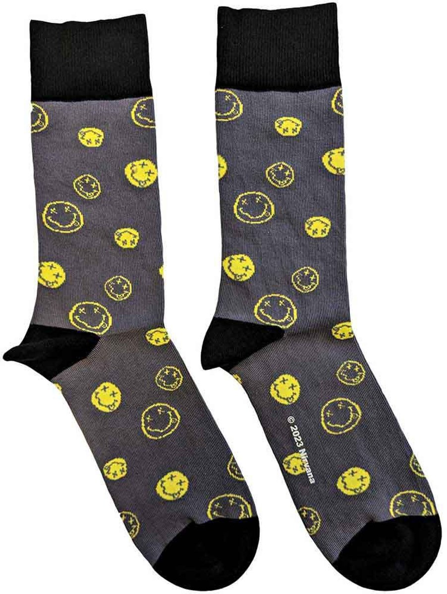 Nirvana - Mixed Happy Faces Enkelsokken - Grijs