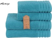 Betully ® - Handdoeken Set - 50x100(2stuk) - 70x140cm(2stuk) - set van 4 - Hotelkwaliteit – Zware kwaliteit 500 g/m2-Turquoise