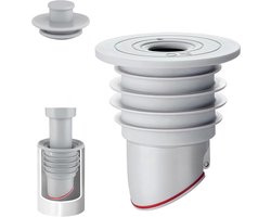 Afvoerplug wasmachine - Rfdichtring - toepasbare buisbinnendiameter 70-75 mm - Aftapplug - Rioolafdichtingen - Afvoerplug afdekking vloer - afvoerbuis afdichting - anti-geur afvoerafdichting - met deksel - voor thuis, keuken en badkamer - grijs