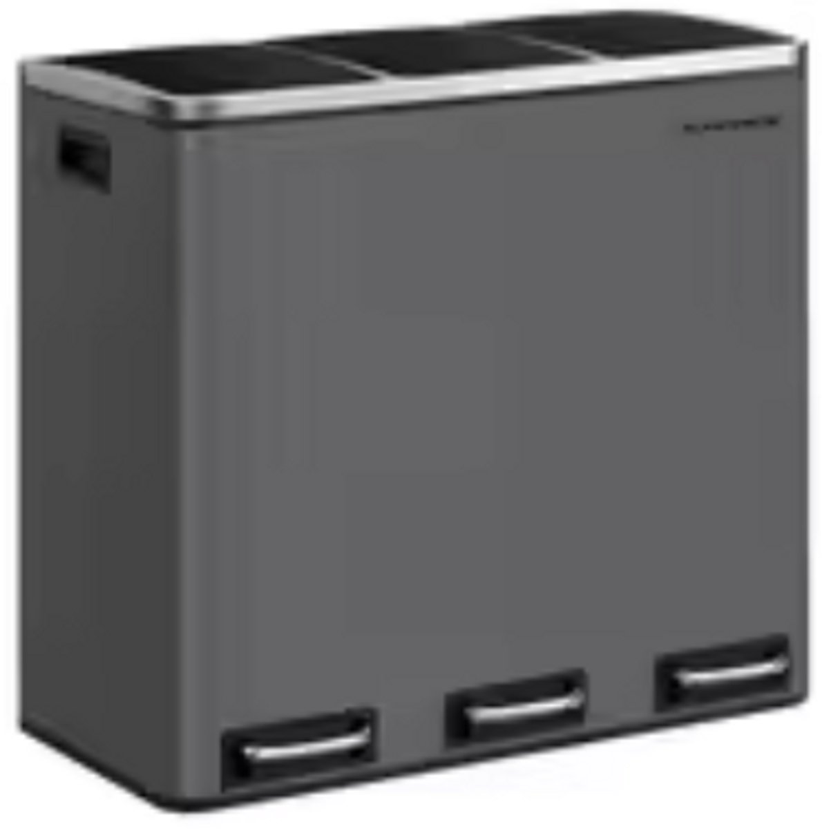 Prullenbak Leigrijs - 3x18L - Ergonomisch afvalscheidingssysteem - Drievoudige bak - Zachtsluitend deksel - Staal & kunststof - Handsfree pedaal - Gemakkelijk schoon te maken - Modern design - Inclusief vuilniszakken