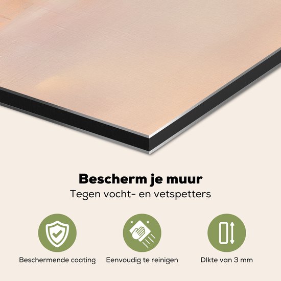 Spatscherm keuken 60x30 cm - Kookplaat achterwand Gitaar - Pastel - Schilderachtig - Muurbeschermer - Spatwand fornuis - Hoogwaardig aluminium