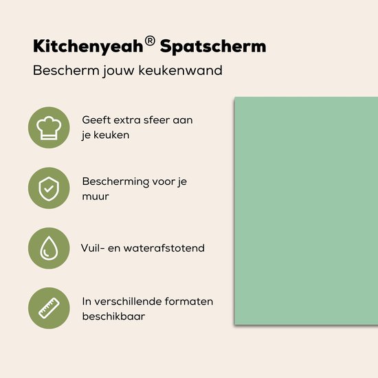 Spatscherm keuken 80x40 cm - Kookplaat achterwand Alpaca - Groen - Bloemendiadeem - Muurbeschermer - Spatwand fornuis - Hoogwaardig aluminium