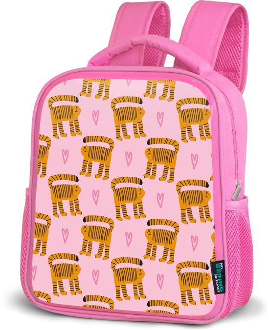 Rugzak blauw - Schooltas jongens - Roze flamingo in het water - Kinder Rugzak blauw - Schooltas jongens - Roze flamingo in het water - Kinder