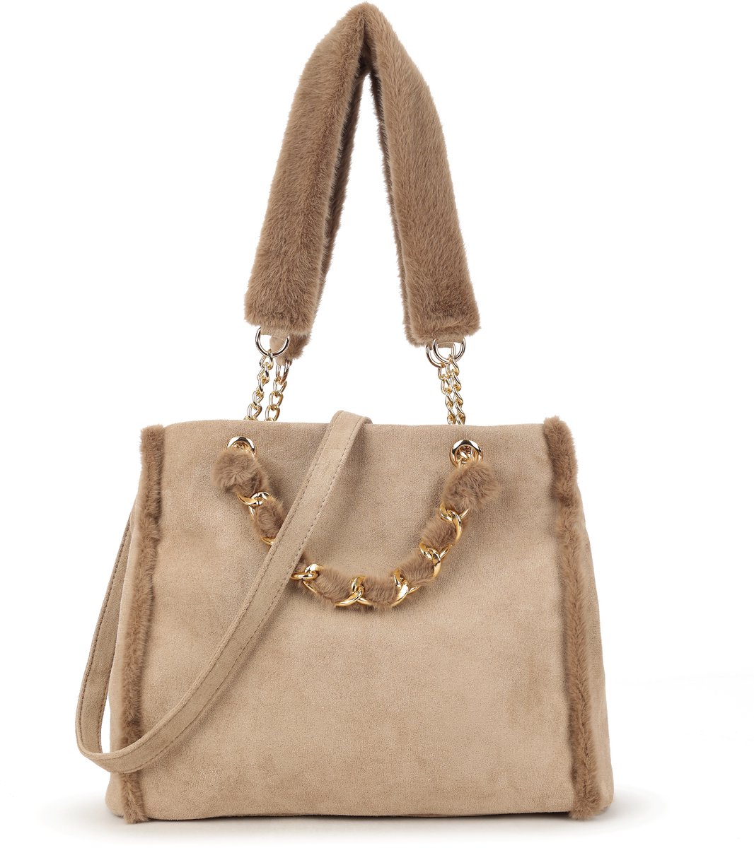 Giuliano kunst suede schoudertas Michelle - Kunst suede - Bond - Winter - Dames - Taupe