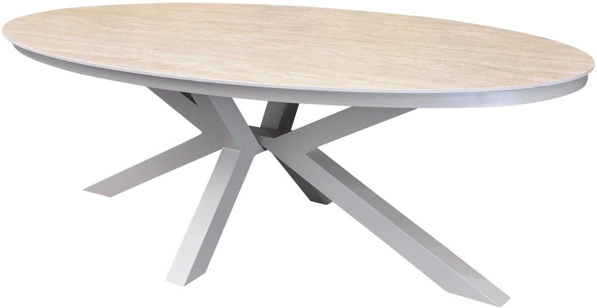 Talitha dining tuintafel 220x114xH75 cm ovaal latte sintered stone blad