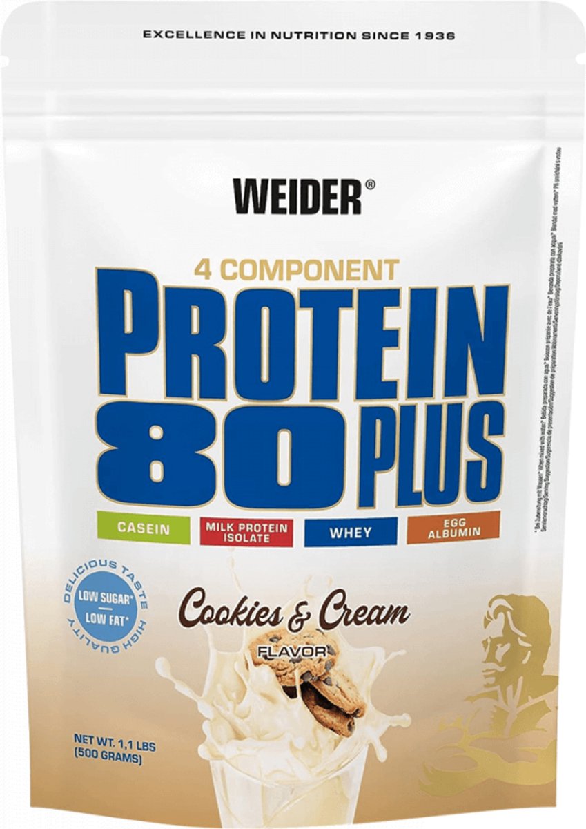 Weider Protein 80 Plus (500g) Cookies & Cream - Eiwitten - Eiwit Mix