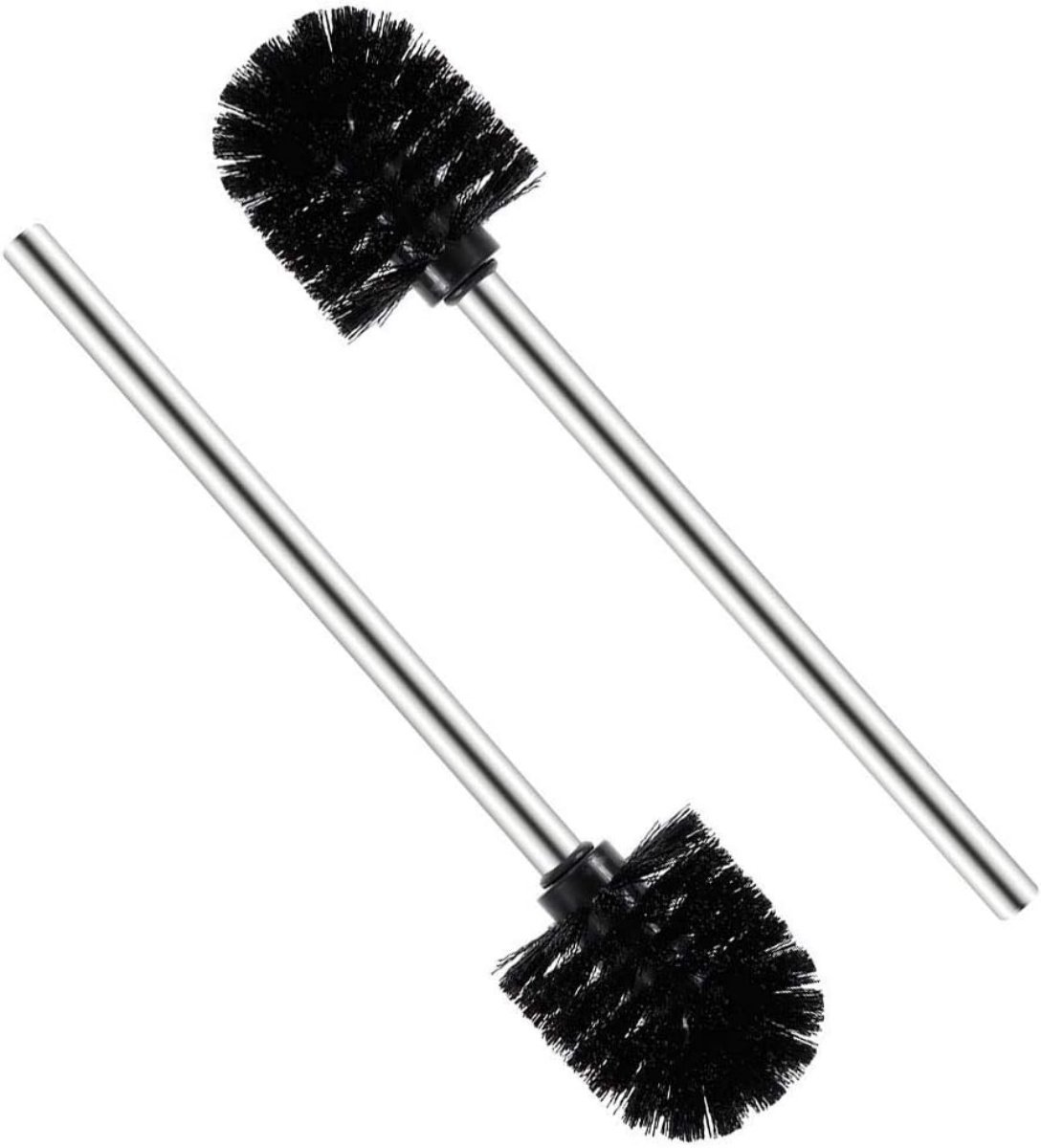 TOVBMUP 2-Pack - Toiletborstel - Vervangende borstel - Metaal - 7,5 x 35 x 7,5 cm - Zwart