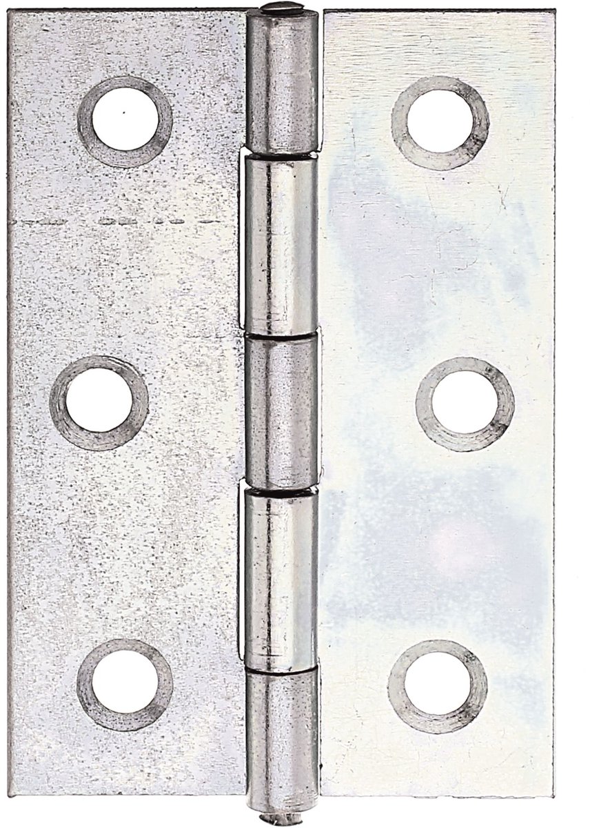 Alberts Halfbreedte scharnier met geklonken RVS pin 63 x 43 mm/20 STK. Oberflaeche: galvanisch Gelb verzinkt