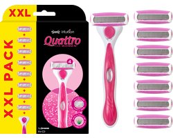 Wilkinson Sword Intuition Quattro For Women Scheersteem - 1x scheerhandvat + 8x navulmesjes