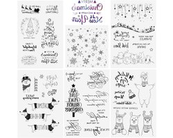 foto van Brenzoos - Stempel Clear Kerstmis Set voor Knutselen - Transparante Kerststempel - 6 Vellen Met Silicone Stempels - Merry Christmas DIY - Creatief met Kerstdecoraties