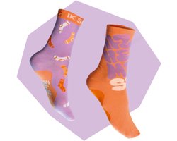 Alzheimer Socks - Sok je mee? (maat 39-42) - Oranje/paarse sokken