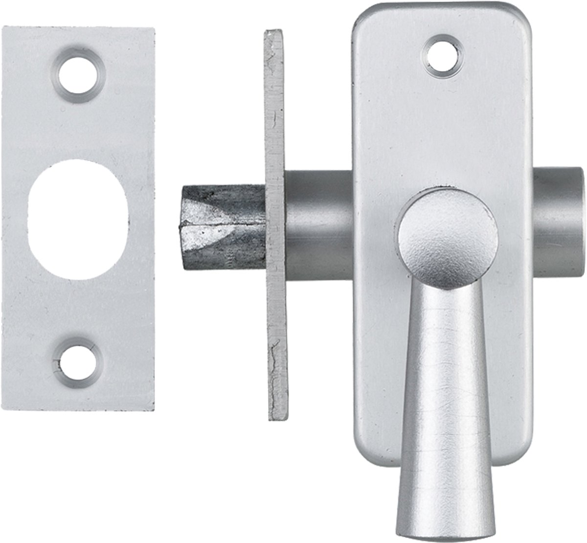 Axa Inboorgrendel DM25 - Deurgrendel voor Buitendeuren - Afsluitbaar met Sluitplaat - Eenvoudig te Monteren - Uitvoering Aluminium - Afmetingen 45 x 25 x 65 mm - Kleur Aluminium F1 - Per 1 Stuk