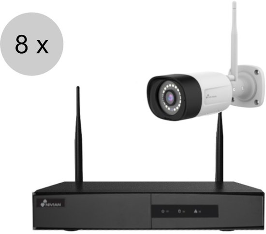 Nivian KIT1630W6-8 - 3MP camerasysteem met 8 camera's - 16 kanaals - 20m nachtzicht - wifi verbinding van Merkloos — afbeelding 2
