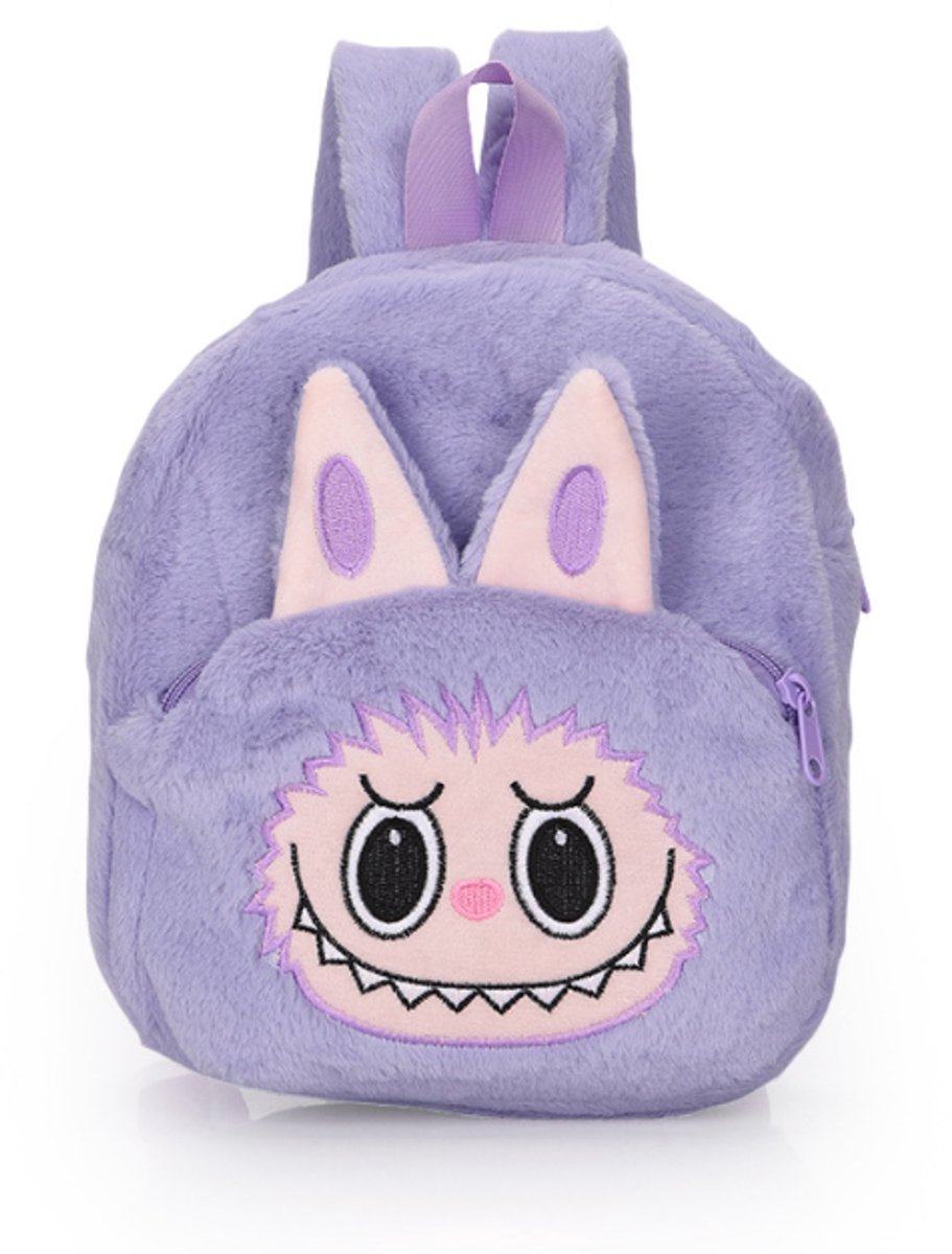 Joya Kids® Fluffy Rugzak | Schattige Kinder Rugtas | Cartoon Rugzakje | Pluche Schooltas | Kleutertas | Licht Paars