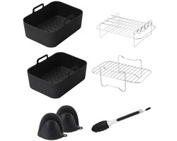 Daity 7-delige - Airfryer accessoires - Geschikt voor Ninja Airfryer Accessoires - Voor SL400EU - AF300EU - AF400EU - AF140EU - AF500EU - Rechthoekig