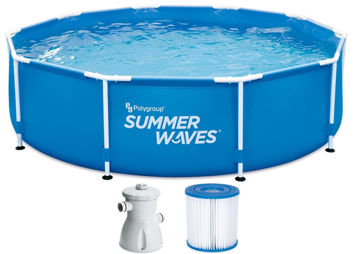 Summer Waves Zwembad - 305x76 cm - Inclusief filterpomp - Groot formaat - Snel op te zetten