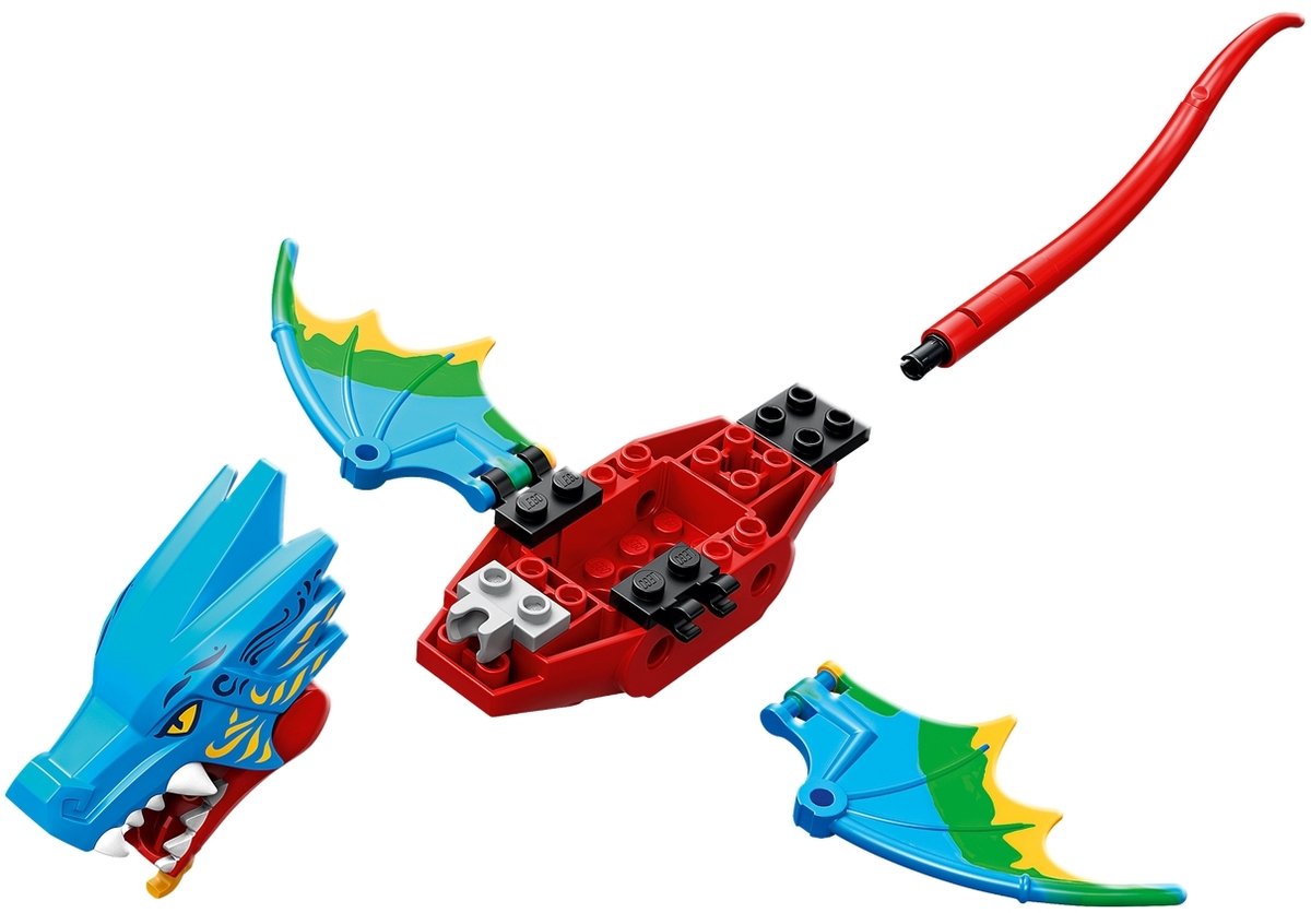 LEGO NINJAGO Ninja drakentempel bouwset met draak, 4 ninja poppetjes, tempels en speelgoedmotor vanaf 4 jaar - Afbeelding 3