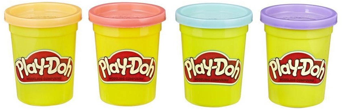 Play-Doh 4-pack Levendige kleuren - Potjes 85 gram - Boetseerklei — afbeelding 4