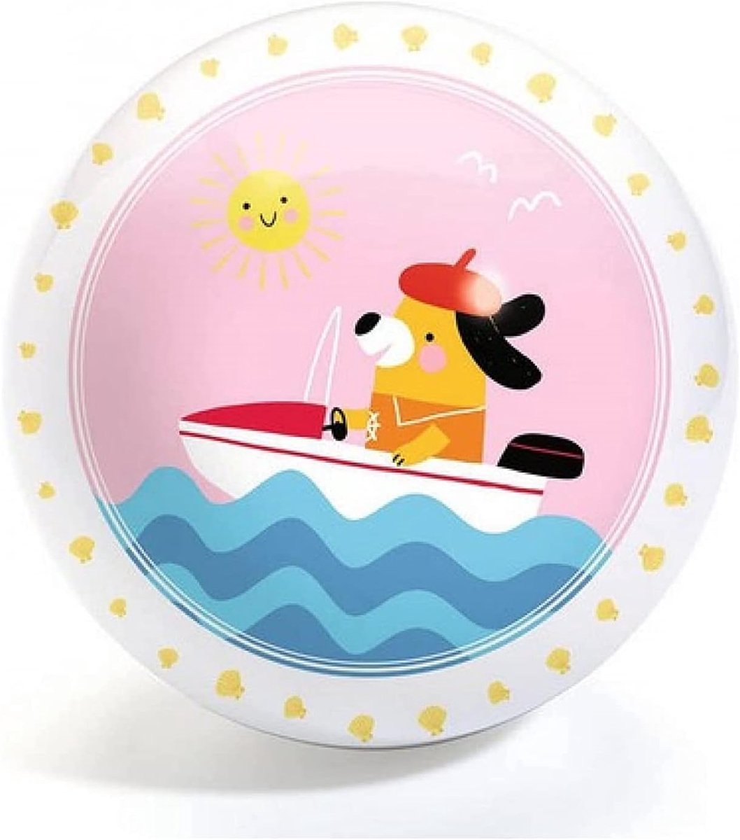 Djeco bal Love boat ball Ø12 cm kleurrijk speelgoed voor kinderen.