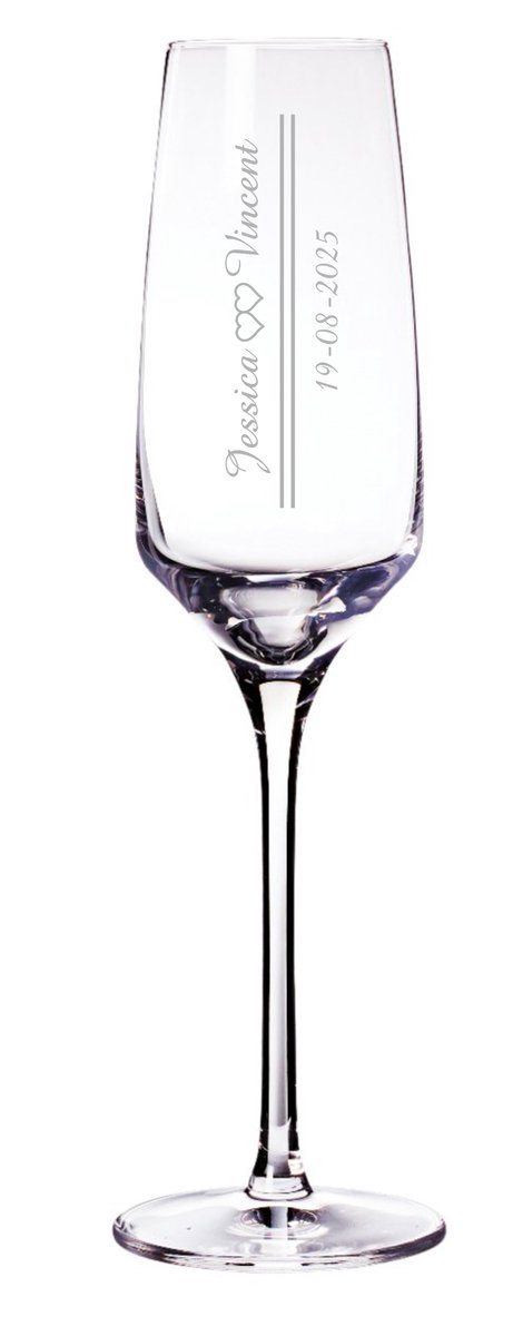 2 gegraveerde champagneglazen - champagneglas - gepersonaliseerde champagneglazen - glas - Valentijnscadeau - cadeau van glas - huwelijk - bruiloft - uniek - champagneglas met naam - uniek cadeau - ceremoniemeester - glas graveren