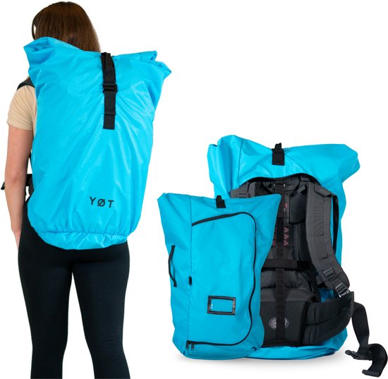YØT® Sac de vol et sac à dos avec housse de pluie 40 à 80