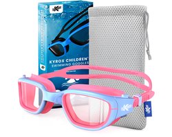 Kyrox Zwembril kinderen - Duikbril kinderen - 6-15 jaar - Inclusief Mesh Bag - Anti-Condens - UV Bescherming - Paars