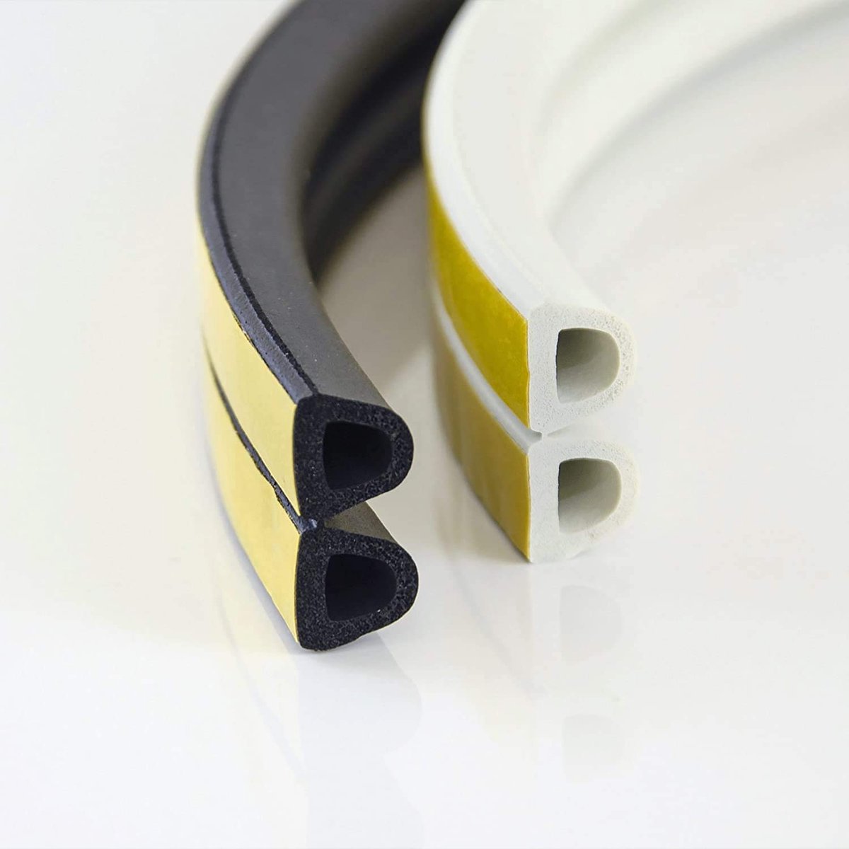 DQ-PP Raamafdichting - 20 meter - Wit - Zelfklevend - Profiel D 10x12 millimeter - Afdichtingsband - Klevend Isolatietape Klevende Afdichting Rubberen Raamafdichtingsband