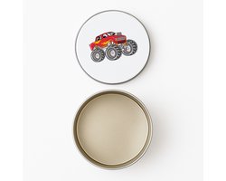 Hacebo® - Monstertruck koektrommel rond - Auto - Autoliefhebbers - koekblik – koektrommels – bewaarblik - snoeptrommel - Autosport - motorsport - koek trommel - Ø 15 CM