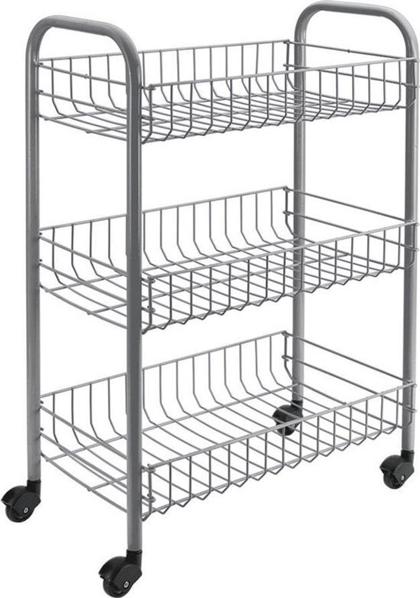 Tomado Metaltex - Siena opbergtrolley - 3 manden - Zilver