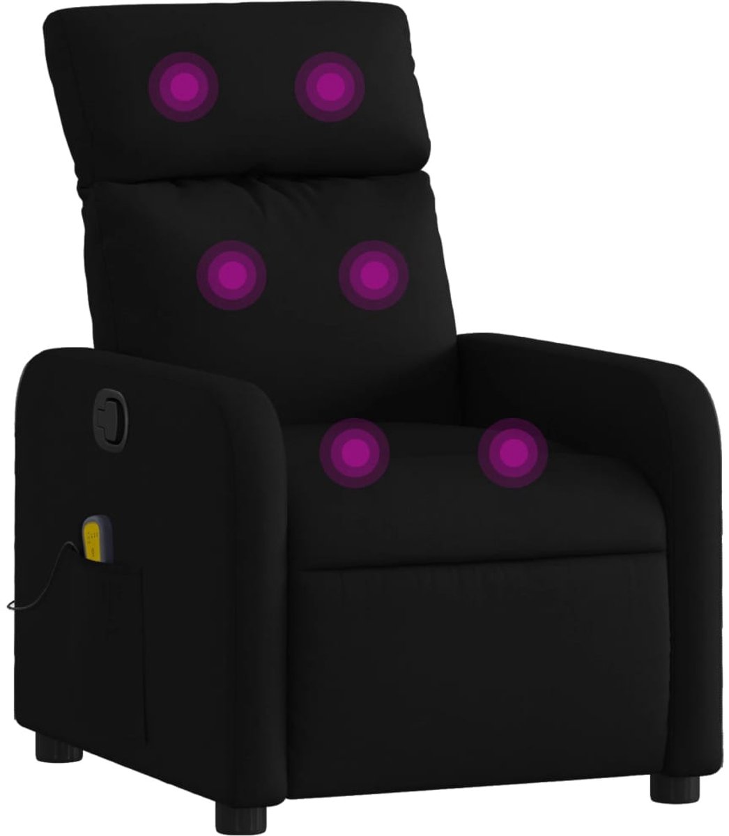 vidaXL Massagestoel - met - Zwarte - Stof
