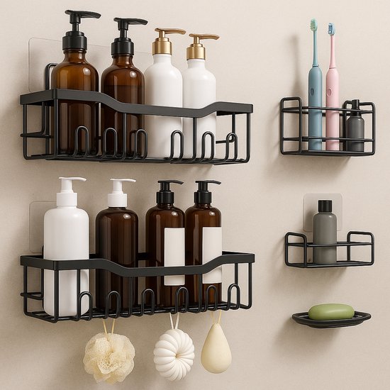Étagère De Douche Sans Perçage, Etagère De Salle De Bain Adhésive,Etagère De Rangement Douche