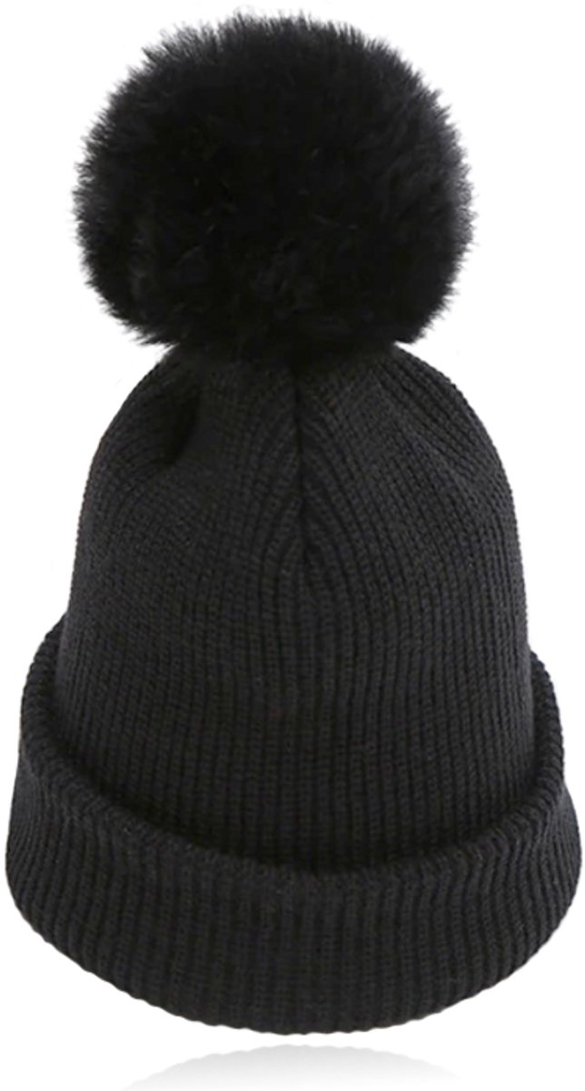 LGT JWLS Dames Beanie in Zwart - Met Pompon