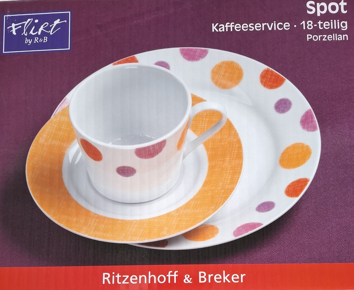Ritzenhoff & Breker Orange Spot koffieservies 18 delig porselein