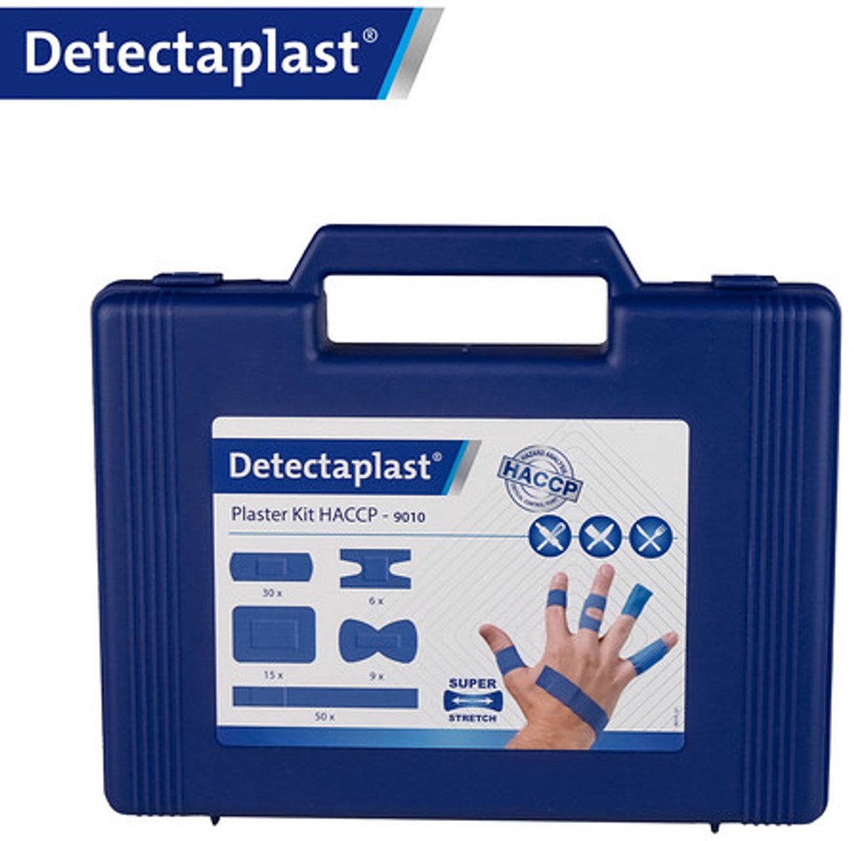 Pleister koffer HACCP met elastische blauwe pleisters