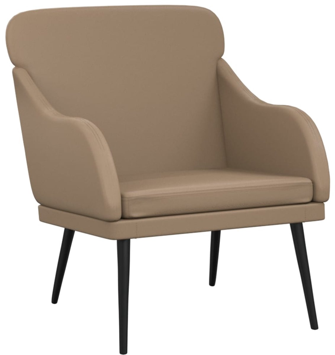 vidaXL Fauteuil - 63x76x80 - cm - kunstleer - cappuccinokleurig