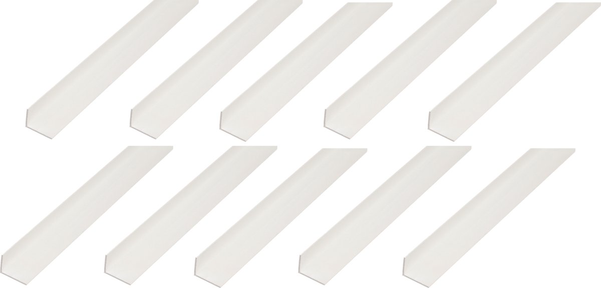 Alberts 10 x hoekprofiel, PVC, wit, 30 x 20 x 3 mm, lengte 1 m