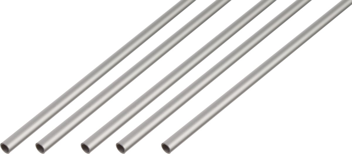 Alberts 5 x ronde buis, Aluminium, zilverkleurig geanodiseerd, Ø10 x 1 mm, lengte 2 m