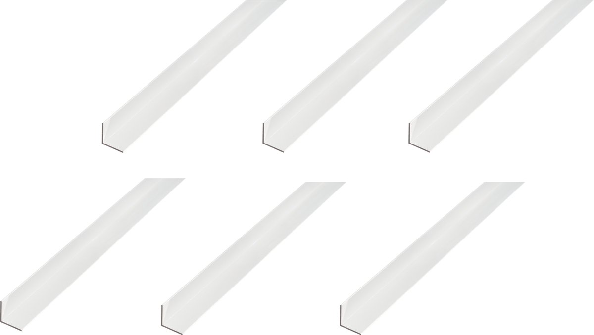 Alberts 6 x hoekprofiel, Aluminium, zilverkleurig geanodiseerd, 40 x 40 x 2 mm, lengte 2 m