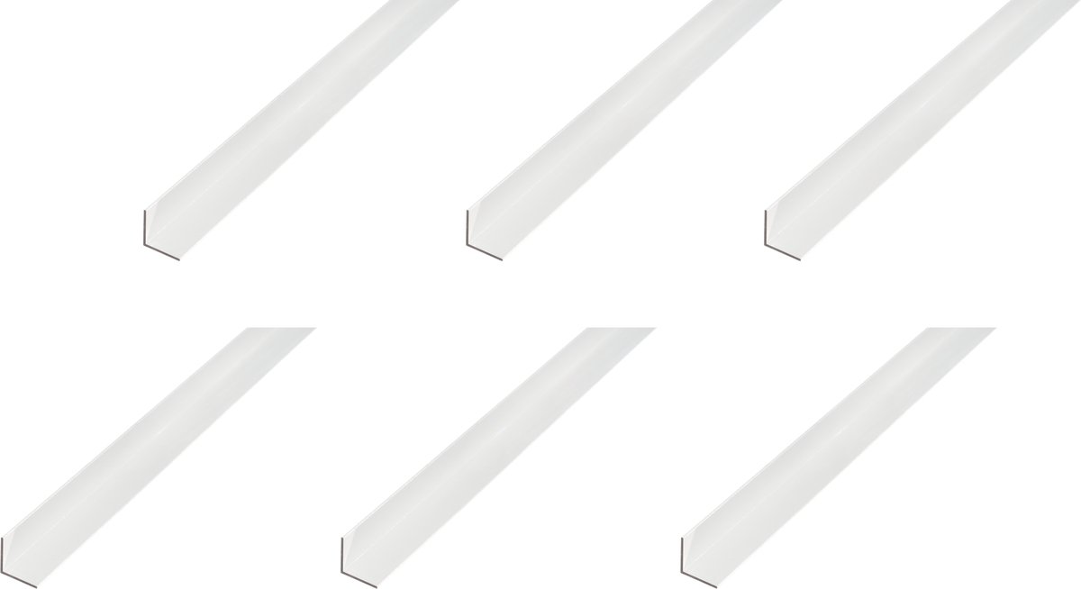 Alberts 6 x hoekprofiel, Aluminium, zilverkleurig geanodiseerd, 40 x 40 x 1,5 mm, lengte 2 m