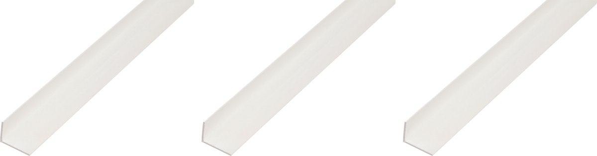 Alberts next 3 x hoekprofiel, PVC, weiß, 20 x 10 x 1 mm, lengte 2 m
