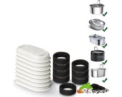 Filters voor kattendrinkbakken, verpakking van 16 stuks, Geschikt voor PETLIBRO roestvrijstalen 67 oz/2 L verstelbare drinkbakken voor huisdieren en honden (verpakking van 8+8 stuks)