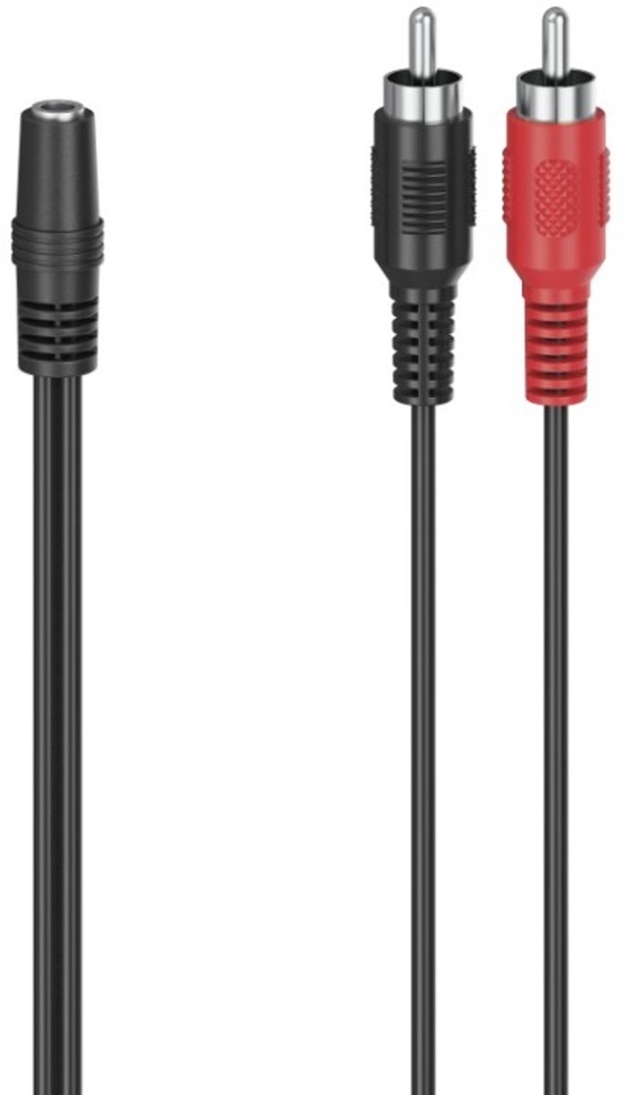 Hama 00205186 Cinch / Jackplug Audio Adapter [1x Jackplug female 3,5 mm - 2x Cinch-stekker] Zwart