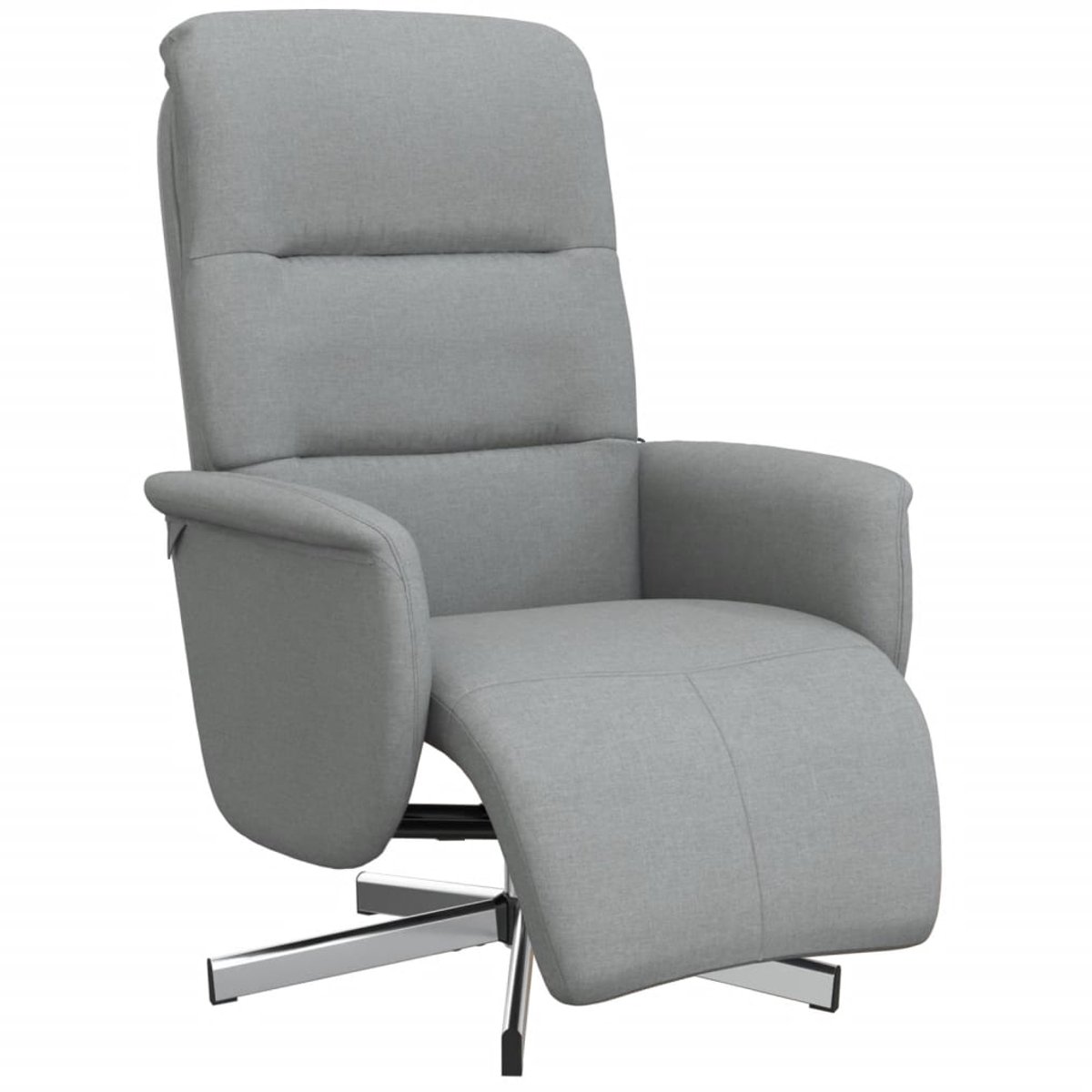 vidaXL Fauteuil - verstelbaar - met - voetensteun - stof - lichtgrijs