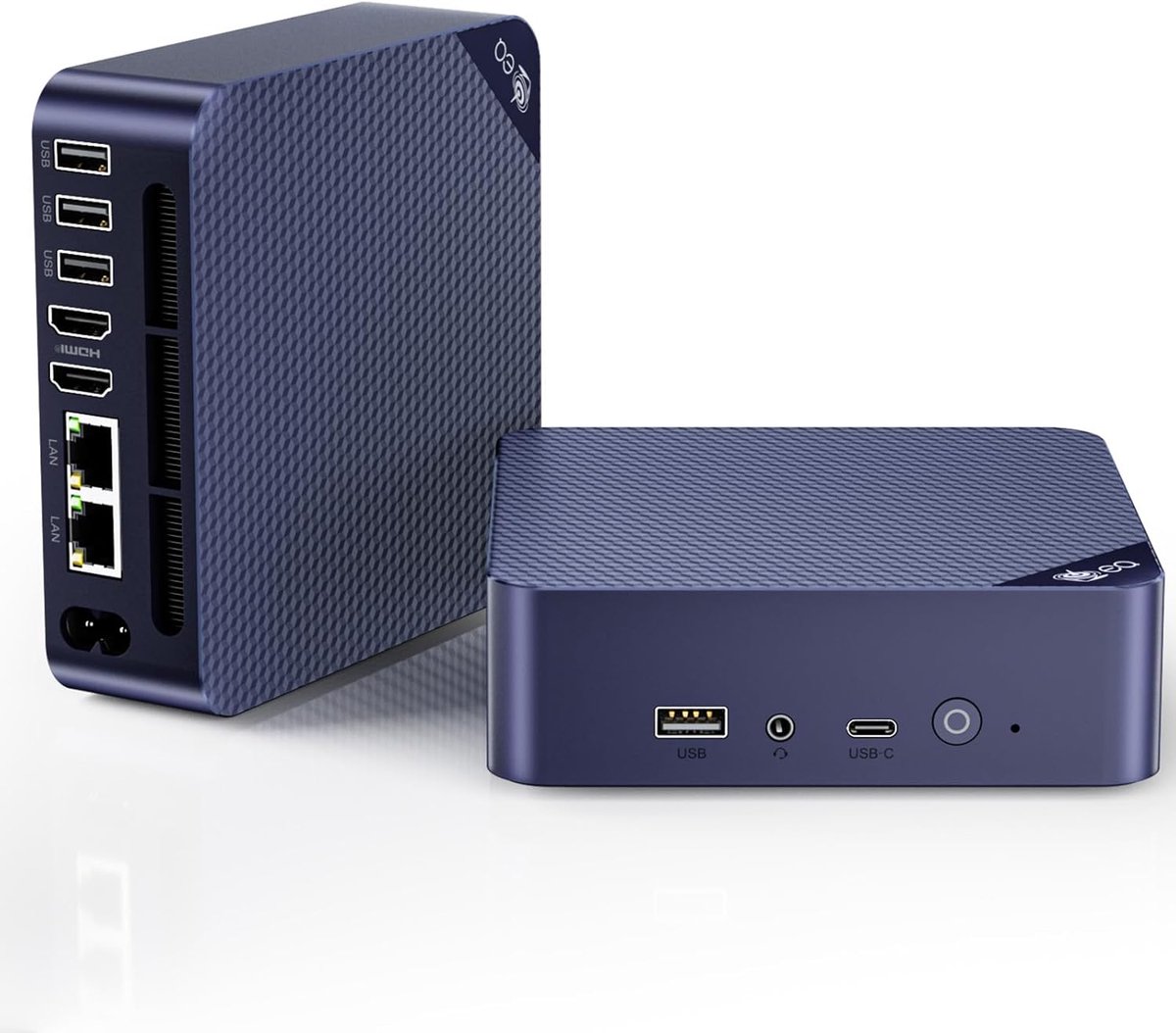 Beelink EQ14 Mini-PC,Intel 13e generatie Twin Lake-N150,16GB DDR4 RAM 500GB M.2 SSD,Mini-desktopcomputer met dubbele LAN, compatibel met 4K@60Hz dubbele weergave/WiFi 6/BT 5.2 voor thuis/kantoor - Blauw